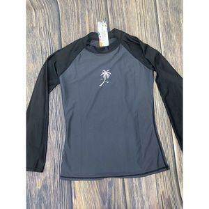 Enjoy the Sunshine UPF 50 Long Sleeve Rash Gaurd Swim Top Gay Black  Shirt SZ S